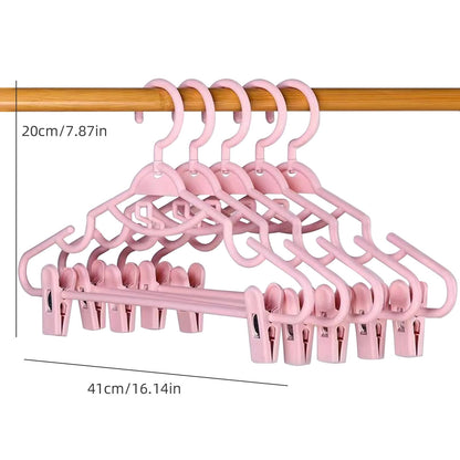 JSCDRPDWL Plastic Pants Hangers with Clips 5 Pack Heavy Duty Skirt Hangers Swivel Hook and Notches Space Saving Acrylic Clip Hangers for Pants Suitable for All Clothing White