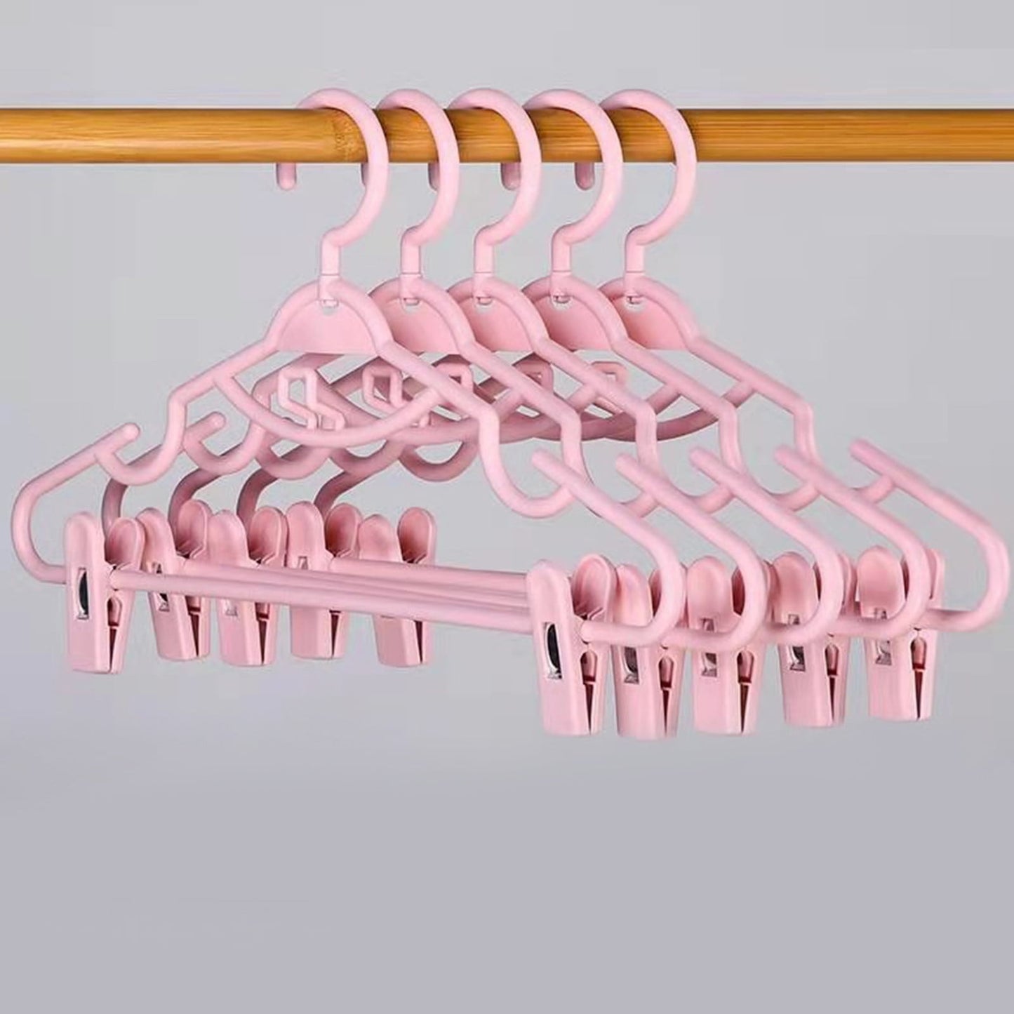 JSCDRPDWL Plastic Pants Hangers with Clips 5 Pack Heavy Duty Skirt Hangers Swivel Hook and Notches Space Saving Acrylic Clip Hangers for Pants Suitable for All Clothing White