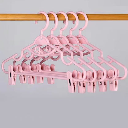 JSCDRPDWL Plastic Pants Hangers with Clips 5 Pack Heavy Duty Skirt Hangers Swivel Hook and Notches Space Saving Acrylic Clip Hangers for Pants Suitable for All Clothing White