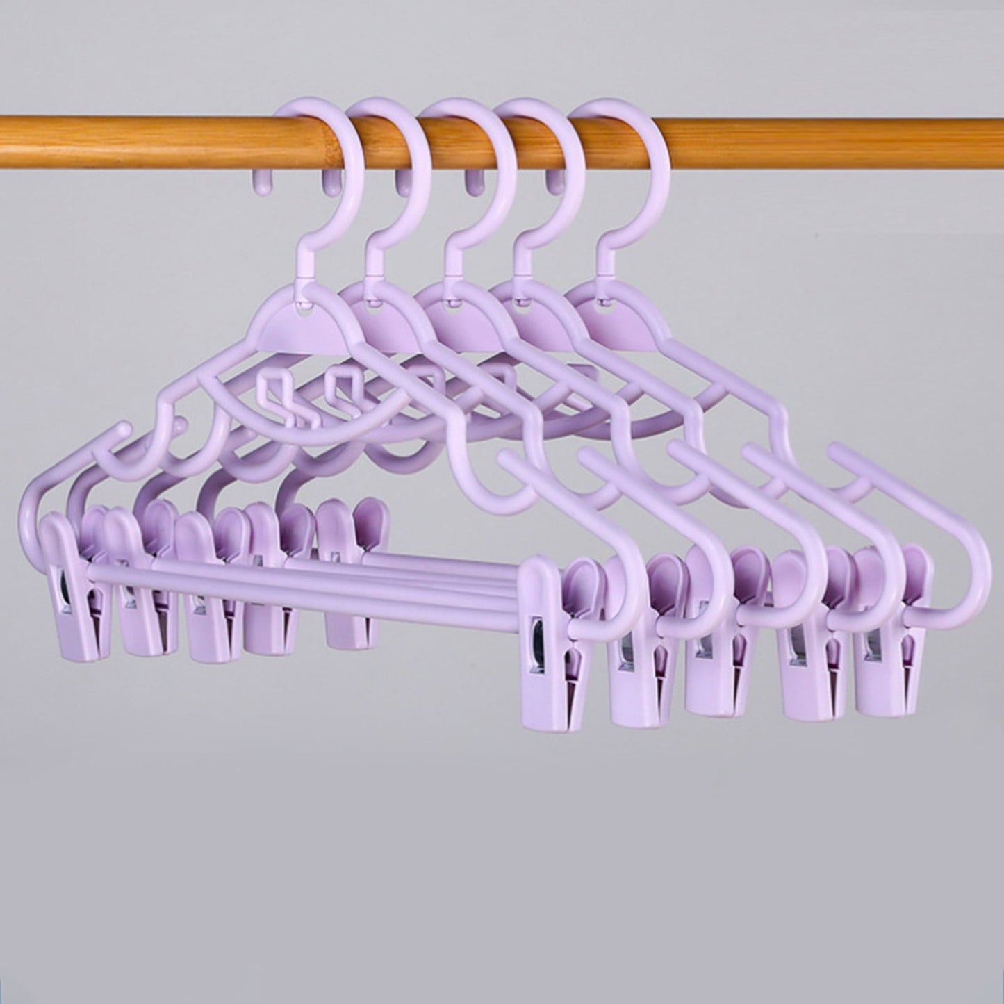 JSCDRPDWL Plastic Pants Hangers with Clips 5 Pack Heavy Duty Skirt Hangers Swivel Hook and Notches Space Saving Acrylic Clip Hangers for Pants Suitable for All Clothing White