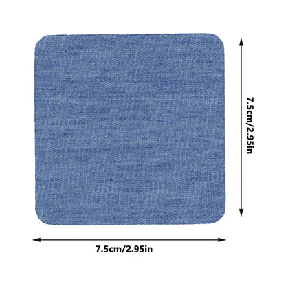 JWDX Hot Clearance! Denim Iron on Jean Patches Inside & Outside Strongest Glue Assorted Shades of Blue Repair Decorating 2.75 Inch, 5-Piece Jeans Patch Small Size (7.5x7.5Cm) Small (7.5x7.5cm), 5 pieces E