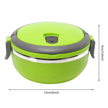 JWDX Storage Containers Clearance! Stainless Steel Round 1 Layer Insulated Food Thermal Containers Lunch Box Case, Storage Container Promotion Include 1Pc Round Lunch Box Green
