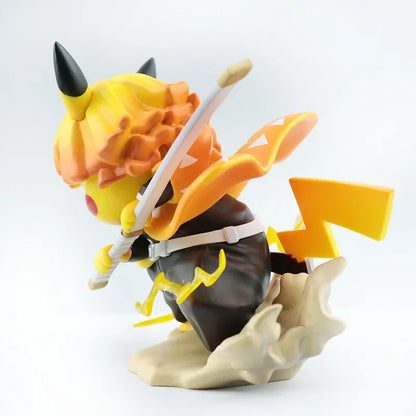 Zenitsu Agatsuma Figure Cosplaying as Pikachu | 10cm PVC Anime Statue | Kimetsu no Yaiba Collectible