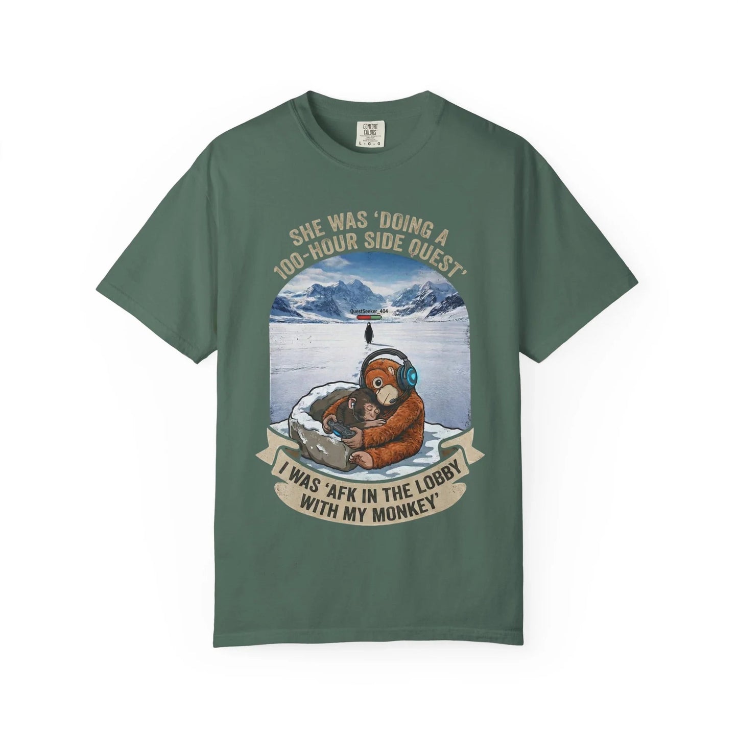 Lonely Penguin & Sad Japan Zoo Monkey Gamer T-Shirt  Viral Meme Apparel