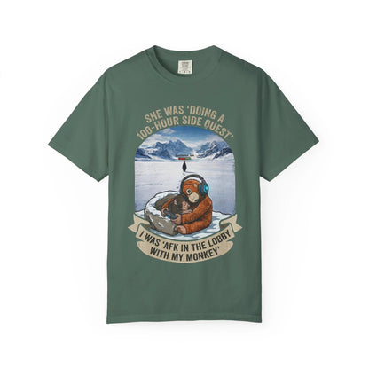 Lonely Penguin & Sad Japan Zoo Monkey Gamer T-Shirt  Viral Meme Apparel