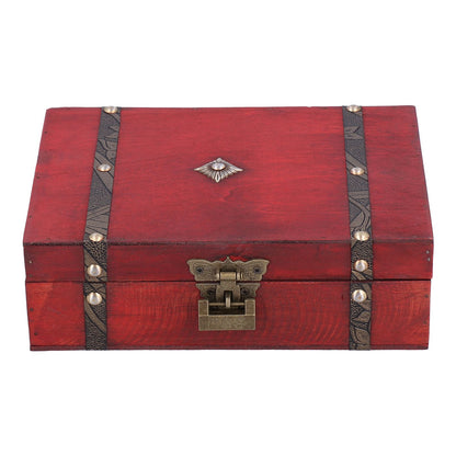 Jewelry Box Antique Wooden Photography Shooting Props Desktop Storage Box with Lock