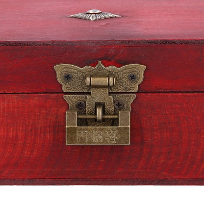 Jewelry Box Antique Wooden Photography Shooting Props Desktop Storage Box with Lock