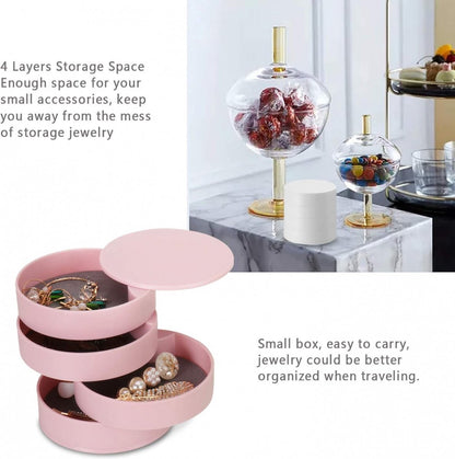 Jewelry Box - Jewel Case - 4 Tiers - Small Jewelry Box - Jewelry Pouch - Jewelry Storage Box - Jewelry Box - Jewelry Organizer - Watch Box - Bijouterie Box - Small Jewel Chest - Jewelry Holder - Suitable For Watches And Jewelry - Pink