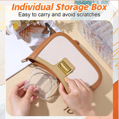Jewelry Organizer - Travel Jewelry Organizer - 12 Compartments for Bracelets, Earrings, Rings, and Necklaces - Transparent Display Box - Portable, Travel-Friendly Storage