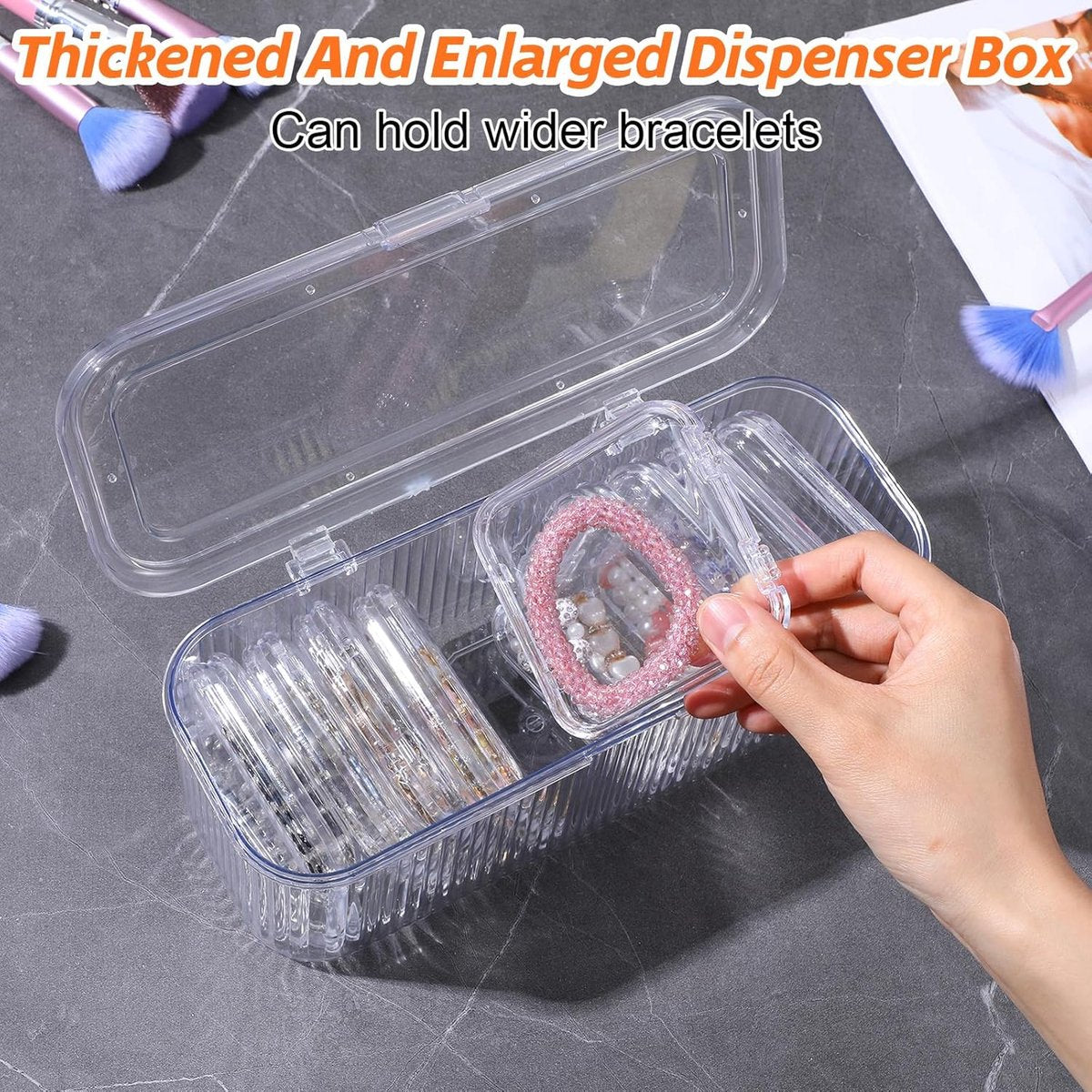 Jewelry Organizer - Travel Jewelry Organizer - 12 Compartments for Bracelets, Earrings, Rings, and Necklaces - Transparent Display Box - Portable, Travel-Friendly Storage