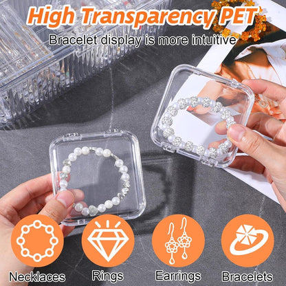 Jewelry Organizer - Travel Jewelry Organizer - 12 Compartments for Bracelets, Earrings, Rings, and Necklaces - Transparent Display Box - Portable, Travel-Friendly Storage