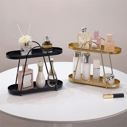 Jewelry Rack Organizer Stand Cosmetic Display Desktop Storage Holder for Home - Black
