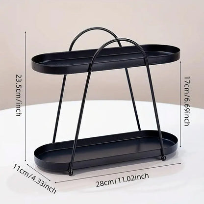 Jewelry Rack Organizer Stand Cosmetic Display Desktop Storage Holder for Home - Black