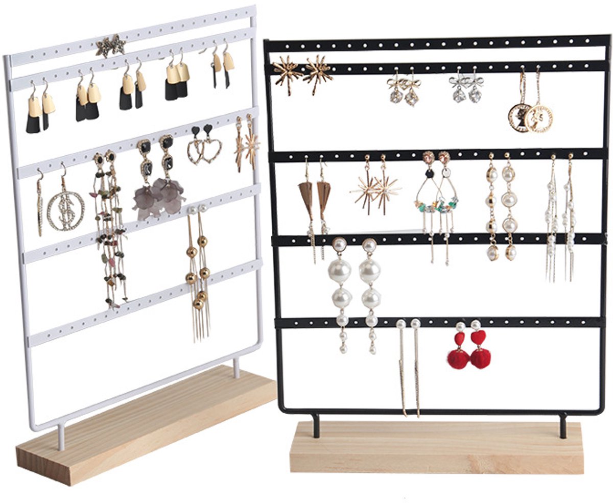 Jewelry Stand - White Jewelry Stand - with 110 Holes - Jewelry Stand - Jewelry Organizer - Holder for Watches/Bracelets/Necklaces - Jewelry Rack - Stair Organizer, Jewelry Stand, Display Stand - White