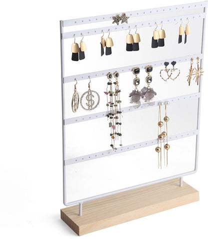 Jewelry Stand - White Jewelry Stand - with 110 Holes - Jewelry Stand - Jewelry Organizer - Holder for Watches/Bracelets/Necklaces - Jewelry Rack - Stair Organizer, Jewelry Stand, Display Stand - White