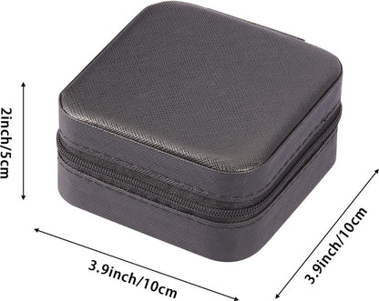 Jewelry box - Jewelry boxes - Jewel case - Organizer - Jewelry holder - Small jewelry box - Small jewelry box - Watch box - Storage box - Compact - Small - Travel case - Girls/Women - For Rings/Earrings/Necklace/Watches - Black