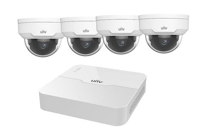 Uniview 8 Channel PoE NVR Kit – NVR301-08LB-P8 + 4x IPC322LR3-VSPF28-D 2MP Vandal Dome Cameras + 2TB HDD