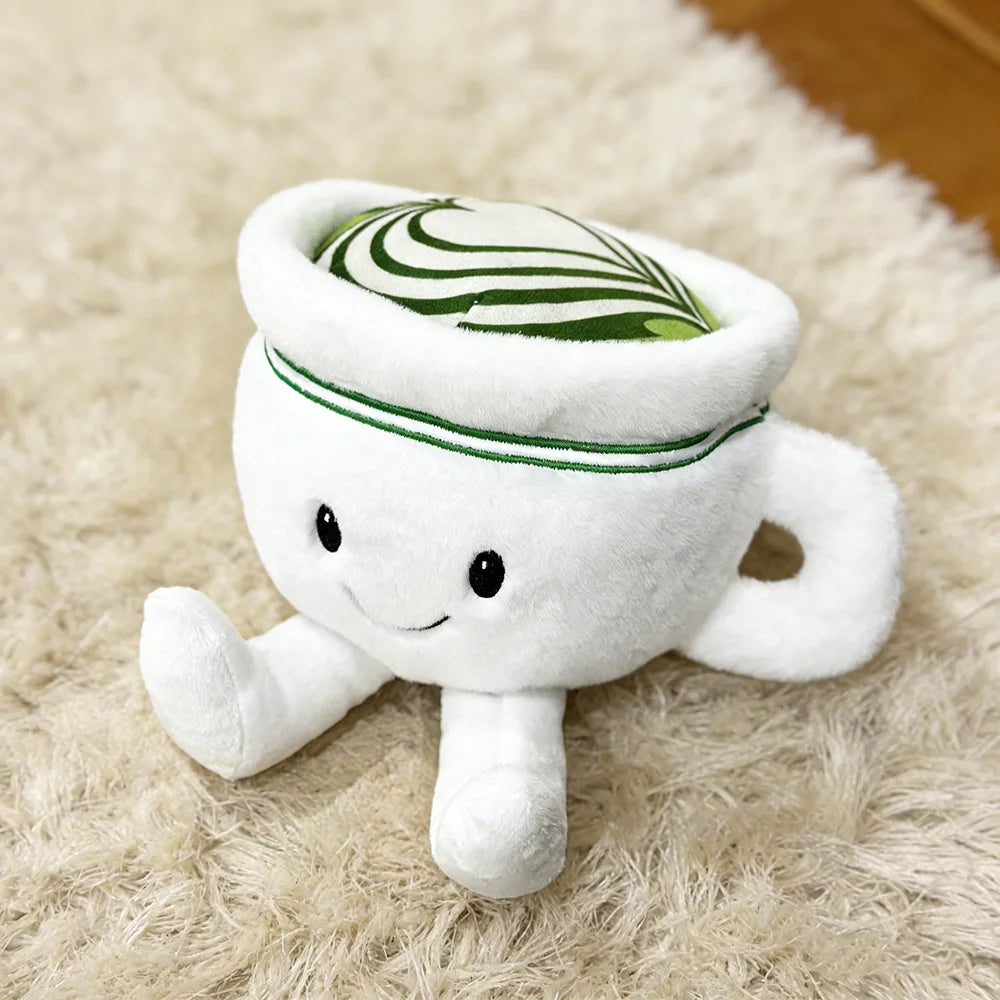 Matcha Latte Cup Plush 12cm, Kawaii Matcha Plushie, Cute Desk Decor Gift, Soft Green Tea Plush Toy