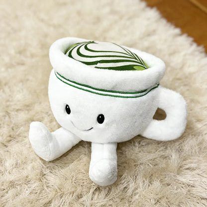 Matcha Latte Cup Plush 12cm, Kawaii Matcha Plushie, Cute Desk Decor Gift, Soft Green Tea Plush Toy