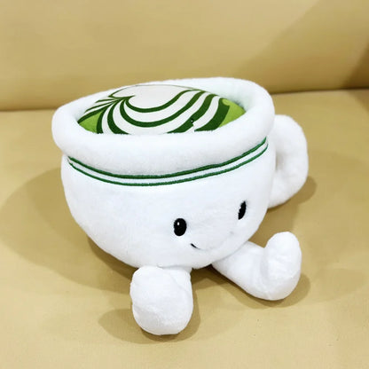 Matcha Latte Cup Plush 12cm, Kawaii Matcha Plushie, Cute Desk Decor Gift, Soft Green Tea Plush Toy