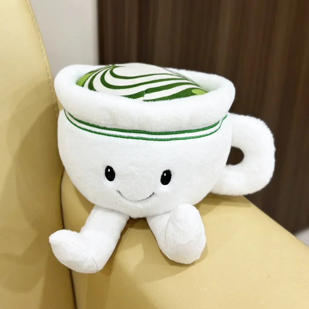 Matcha Latte Cup Plush 12cm, Kawaii Matcha Plushie, Cute Desk Decor Gift, Soft Green Tea Plush Toy