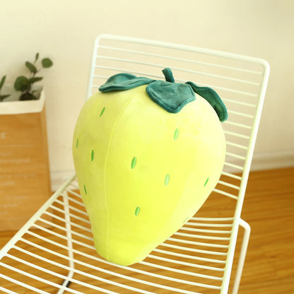 Strawberry Plush Toy  Cute Kawaii Fruit Plushie Cushion 25cm