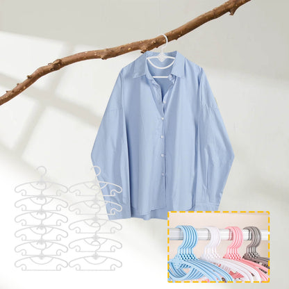 Kdkad 10-Pack Serviceable Kids' Clothes Hangers - Heavy-Duty Plastic Non-Slip Infant & Toddler Hangers for Closet, Nursery, Travel - Space-Saving Baby Closet Organizers 11.2×6.5 in White