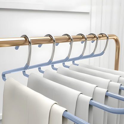 Kdkad Heavy Duty Metal Pants Hangers, Jean Hangers for Closet, Open Ended Clothes Hanger for Pant Slack Trouser Scarf, Space Saving, Non Slip 14×4.7 in Blue