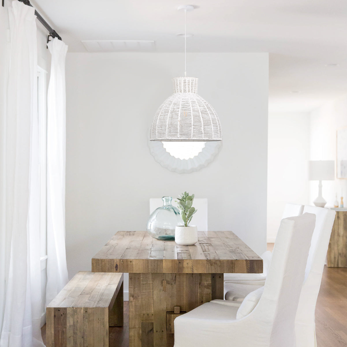 Kellie Rope Pendant Light - White