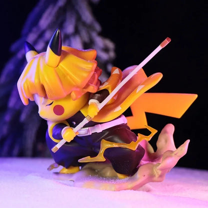Zenitsu Agatsuma Figure Cosplaying as Pikachu | 10cm PVC Anime Statue | Kimetsu no Yaiba Collectible
