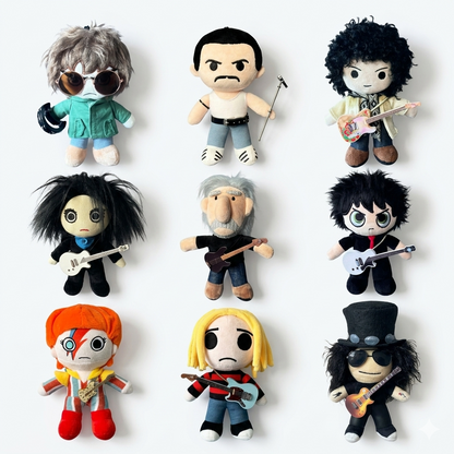 Rock Legend Plush Keychain | Handmade Music Icon, 9 Styles