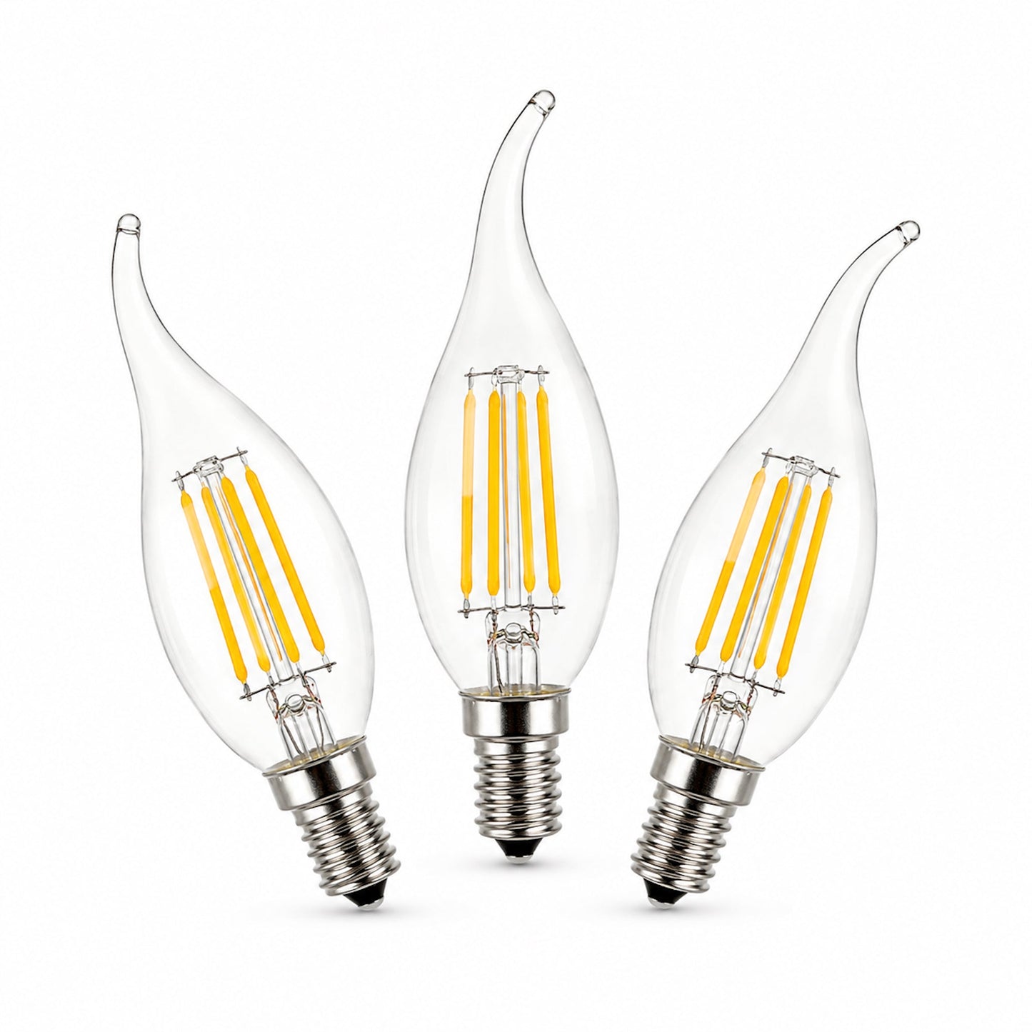 LED E14 Flame Tip Bulb Chandelier Candle Globes - 4w Warm White
