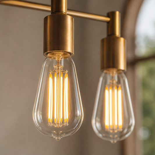 Clear pear LED globe bulbs with visible filament, E27 base (set of 2)