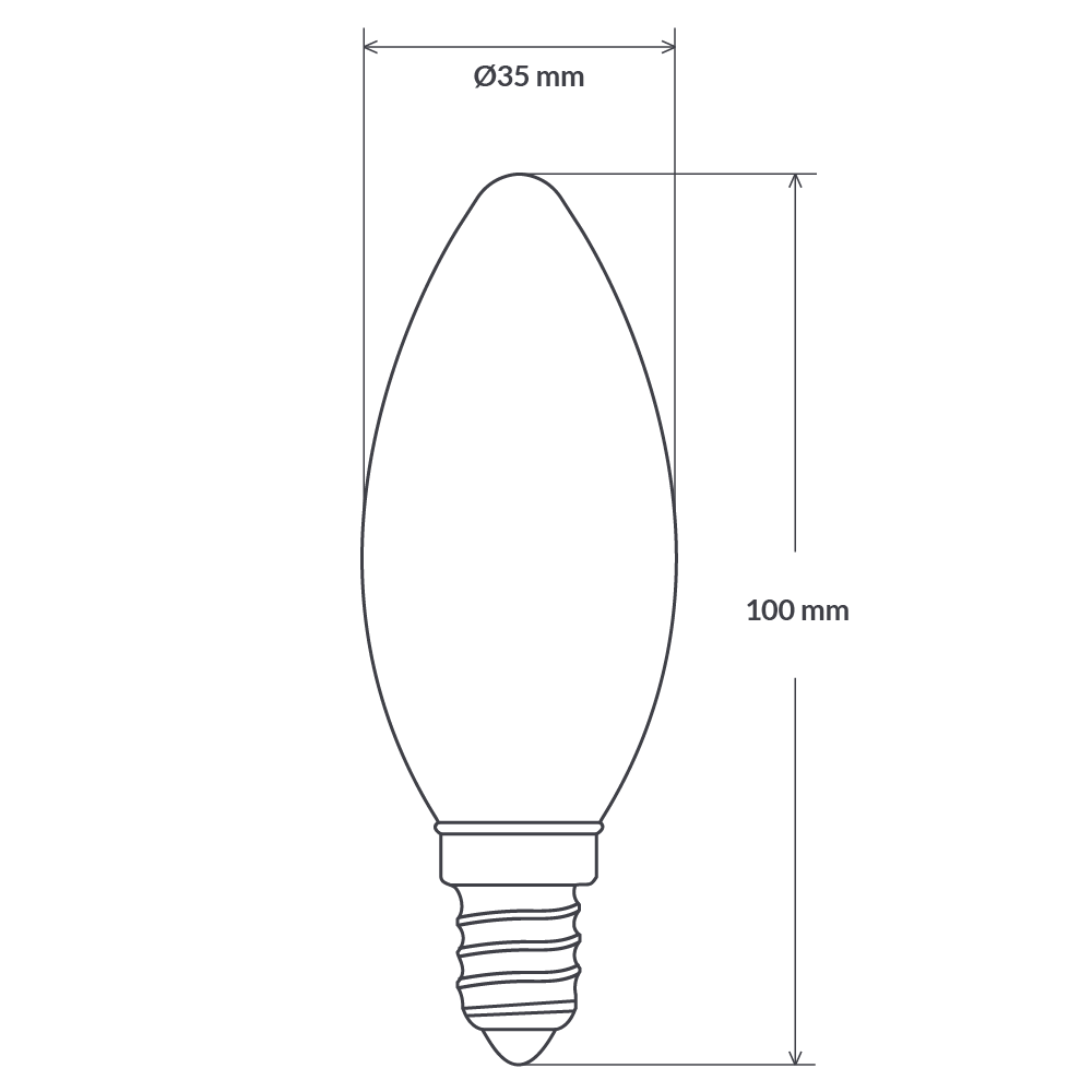 2W Candle LED Bulb (E14) Clear in Warm White