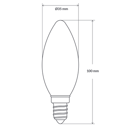 2W Candle LED Bulb (E14) Clear in Warm White
