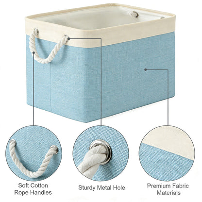LGCASL Fabric Storage Box, Fabric Storage Box, Storage Basket with Handles and for Clothes Shelves Closet Wardrobe Home Wear and Reinforced, Light Gray S(12.2×5.1×8.2Inch) M(14.1×6.2×10.2inch) Light gray