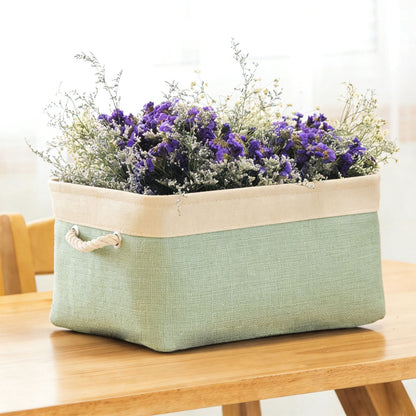 LGCASL Fabric Storage Box, Fabric Storage Box, Storage Basket with Handles and for Clothes Shelves Closet Wardrobe Home Wear and Reinforced, Light Gray S(12.2×5.1×8.2Inch) S(12.2×5.1×8.2inch) Light Blue