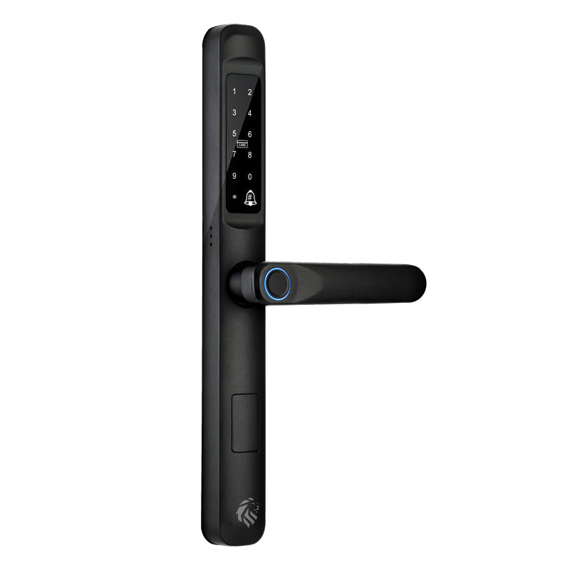 LIONHEAD Essex Digital Entrance Lock – Smart Wi-Fi, Bluetooth, Fingerprint, and PIN Code Access Door Lock with Manual Key Override, Black Finish SKU :LHL-SA5-B-ESSEX