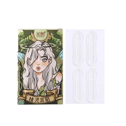 Elf ear stickers set with clear adhesive strips on white backing