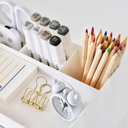 Large Capacity Pen Storage Box Desktop Organizer Multi-functional Stationery Box