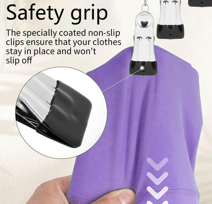 Legging Organizer for Closet, 2 Pack Metal Yoga Pants Hangers 10 Clips Holds 20 Leggings, Space Saving Hanging Closet Organizer Rubber Coated for Organizers and Storage (Black)