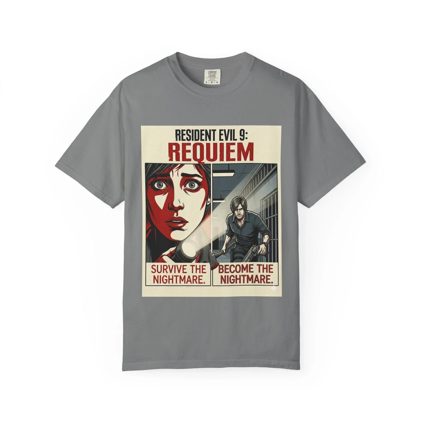 Resident Evil 9 Requiem T-Shirt - Grace vs Leon Gameplay Graphic Tee