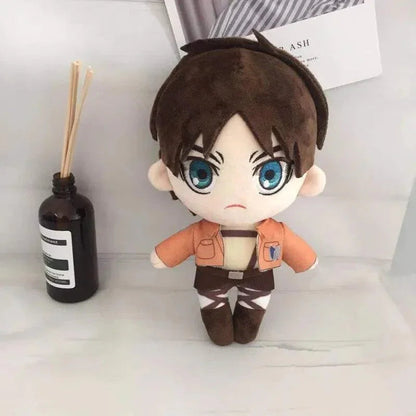 Levi, Eren & Mikasa Handmade Plush Dolls - With Gear & Without Gear Variants | Anime Soldier Collectibles