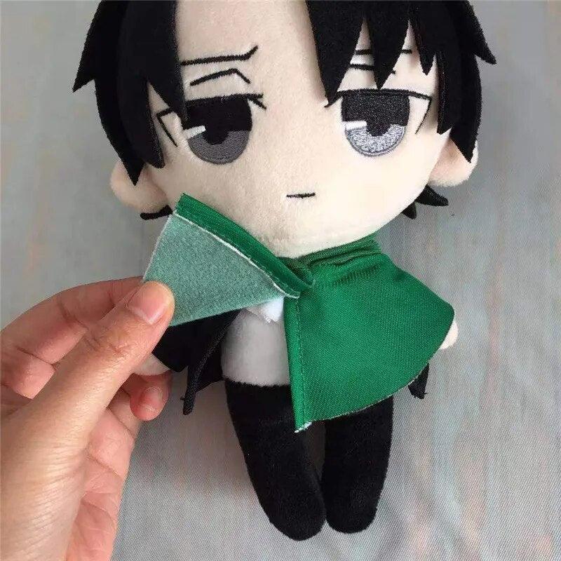 Levi, Eren & Mikasa Handmade Plush Dolls - With Gear & Without Gear Variants | Anime Soldier Collectibles