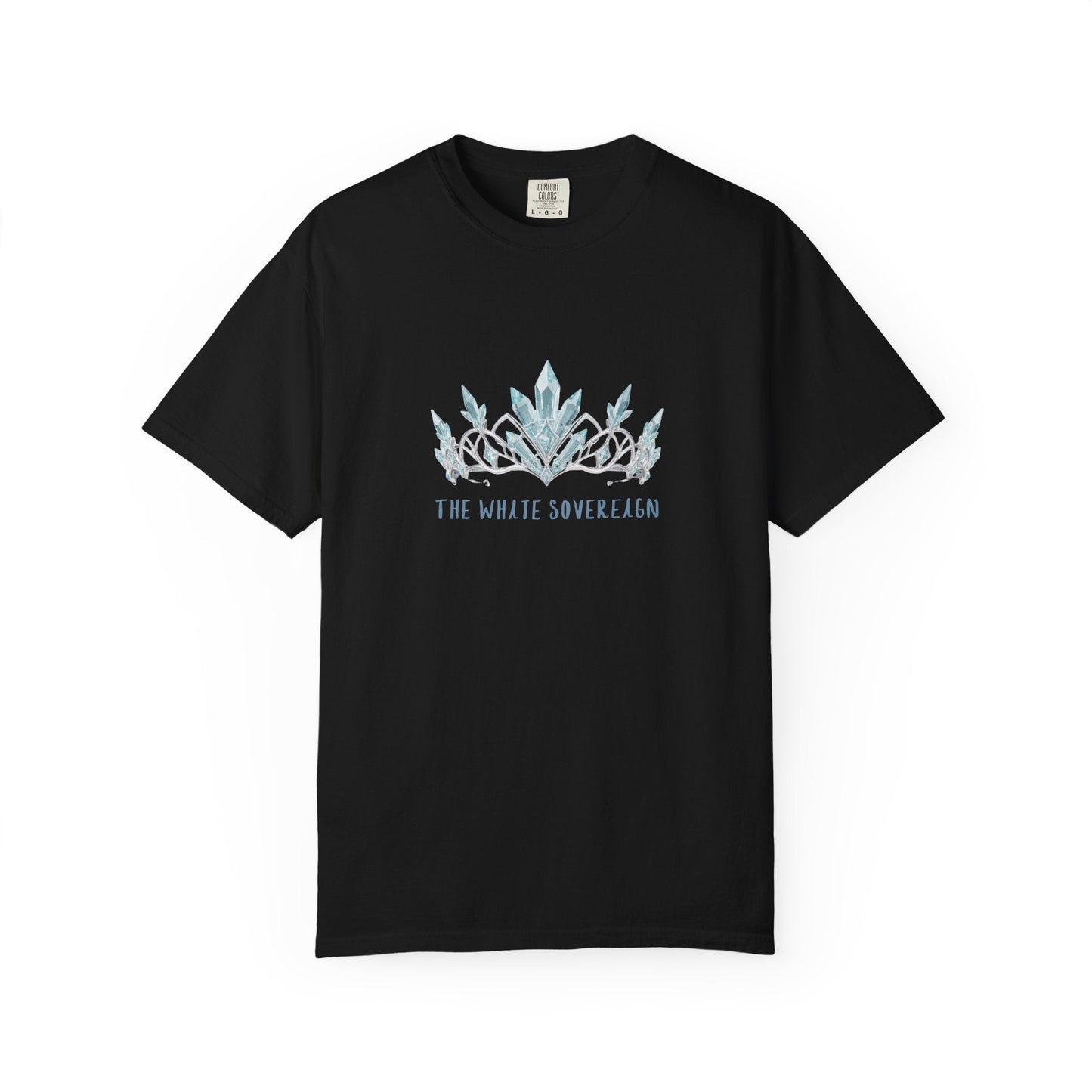 The White Sovereign Blue Seaweed Crown  Tsaritsa Frost Queen Graphic Tee