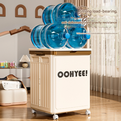 Light Green Large Foldable Storage Box with Lid and Wheels - Heavy Duty Collapsible Toy Organizer Bin