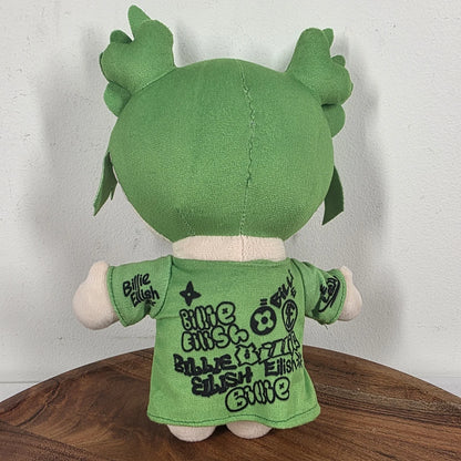 Lil Bil Neon Green Graffiti Cat Plush 26cm - Street Art Feline Collectible Toy