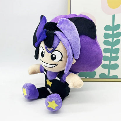 Purple Braided Monster Plush Dark Braids Star Overalls Plush 30cm