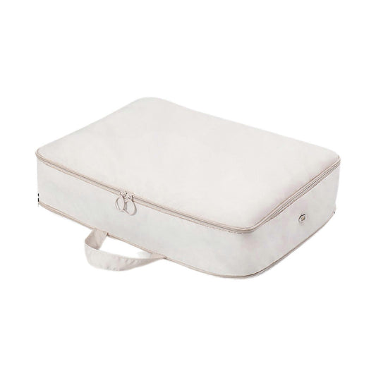 White packing cube with double zipper and side pull handle, size L
