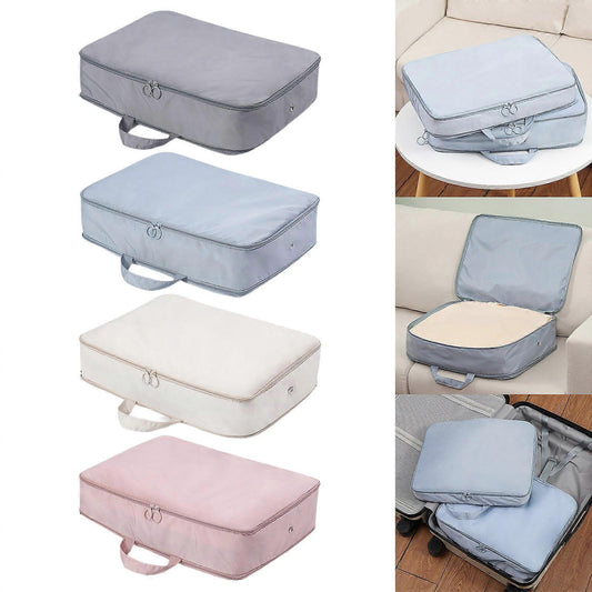 Luggage compression packing cube with double zipper, multiple colors